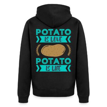 my spirit animal is a potato potato potatoes - Unisex Premium Organic Zip Hoodie - black - Back - Nico (187cm)