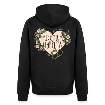 Midwife ObstetricIan - Unisex Premium Organic Zip Hoodie - black - Back - Nico (187cm)