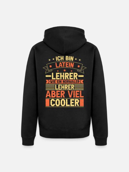 Latein Lehrer - Unisex Premium Bio Zip Hoodie - Schwarz