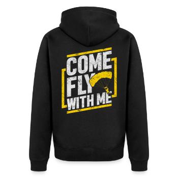 Skydiving Skydiving Sky Diving - Unisex Premium Organic Zip Hoodie - black - Back - Nico (187cm)