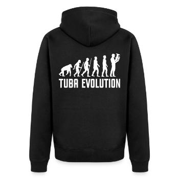 tuba evolution bläser blechbläser musik musiker - Unisex Premium Bio Zip Hoodie - Schwarz - Hinten - Nico (187cm)