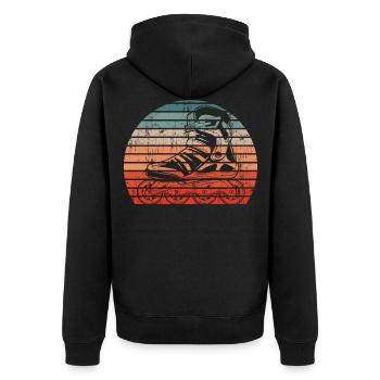 Rollschuhe Laufen Roller Skates - Unisex Premium Bio Zip Hoodie - Schwarz - Hinten - Nico (187cm)