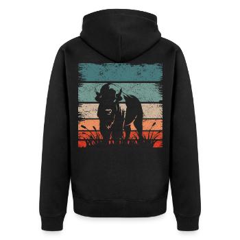 Rétro Vintage Bison Américain Bison - Veste à capuche bio Premium Unisexe - noir - Dos - Nico (187cm)