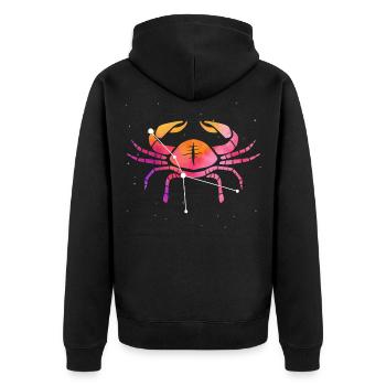Cancer Signe astrologique Horoscope Astrologie - Veste à capuche bio Premium Unisexe - noir - Dos - Nico (187cm)