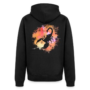 Scorpion Signe astrologique Horoscope Astrologie - Veste à capuche bio Premium Unisexe - noir - Dos - Nico (187cm)