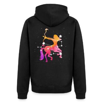 Sagittaire Signe astrologique Horoscope Astrologie - Veste à capuche bio Premium Unisexe - noir - Dos - Nico (187cm)