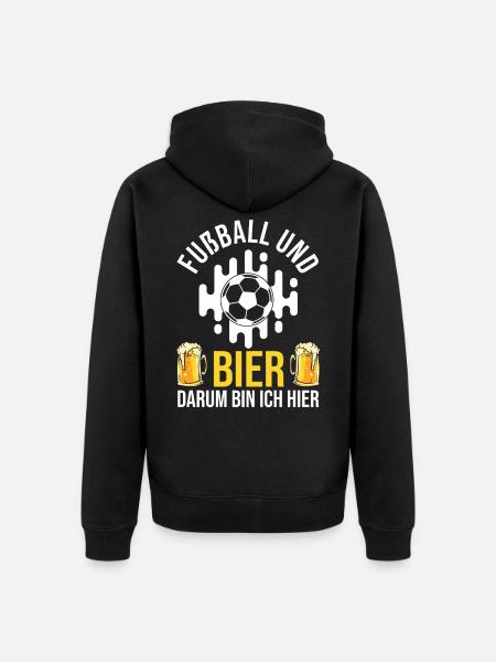 Fußball Fussball - Unisex Premium Bio Zip Hoodie - Schwarz