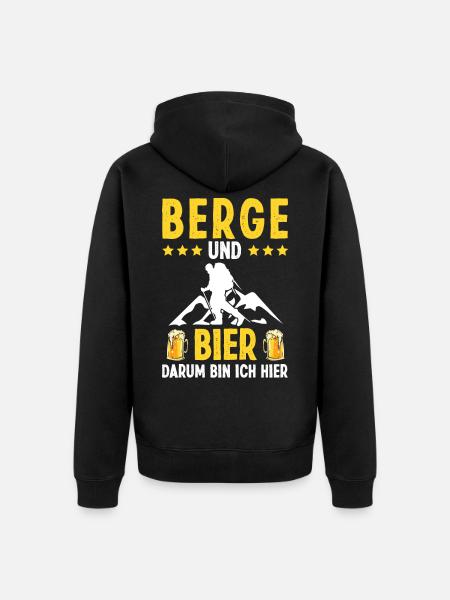 Wandern Trekking Wanderer - Unisex Premium Bio Zip Hoodie - Schwarz