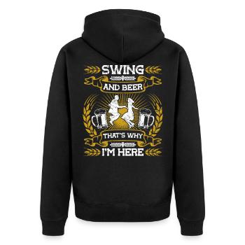 Tanzen Tänzer Tanz - Unisex Premium Bio Zip Hoodie - Schwarz - Hinten - Nico (187cm)