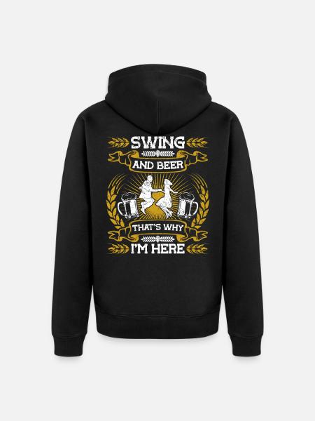 Dancing Dancer Dance - Unisex Premium Organic Zip Hoodie - black