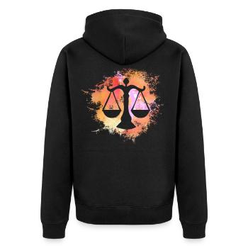 Waage Signe astrologique Horoscope Astrologie - Veste à capuche bio Premium Unisexe - noir - Dos - Nico (187cm)