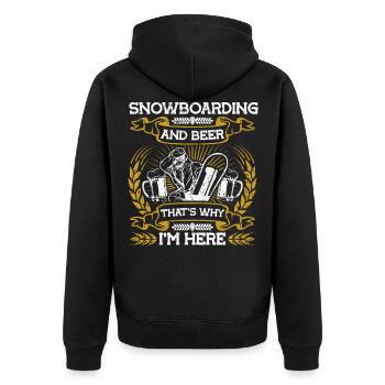 Snowboard Snowboarder Snowboarding - Unisex Premium Organic Zip Hoodie - black - Back - Nico (187cm)