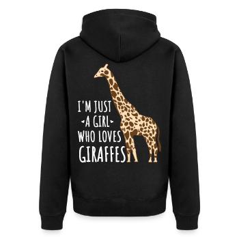 africa calling afrika giraffe giraffen heartbeat - Unisex Premium Bio Zip Hoodie - Schwarz - Hinten - Nico (187cm)