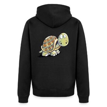 Süße Schildkröten - Schildkröte - Unisex Premium Bio Zip Hoodie - Schwarz - Hinten - Nico (187cm)