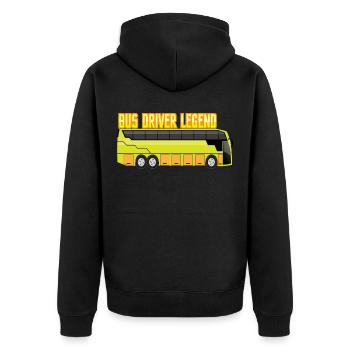 bus busse busfahrer reise herzschlag reisen urlaub - Unisex Premium Bio Zip Hoodie - Schwarz - Hinten - Nico (187cm)