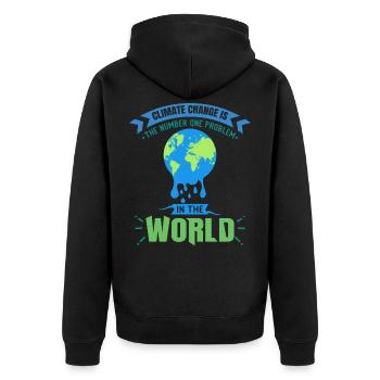 save arctic save arctic climate change climate earth - Unisex Premium Organic Zip Hoodie - black - Back - Nico (187cm)