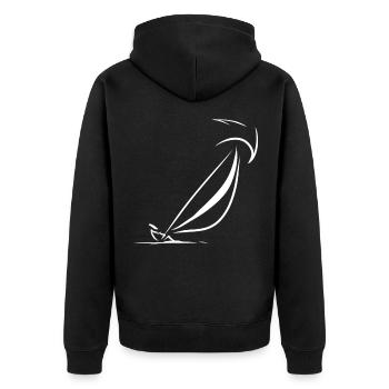 Seglen Segelboot Segler - Unisex Premium Bio Zip Hoodie - Schwarz - Hinten - Nico (187cm)