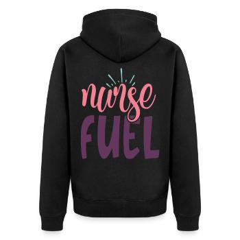 nurse fuel title just above queen infirmière - Veste à capuche bio Premium Unisexe - noir - Dos - Nico (187cm)