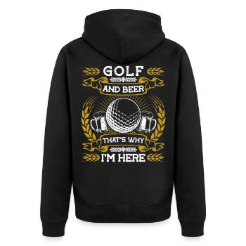 Golf Golfer Golfer Golfer Golf Course - Unisex Premium Organic Zip Hoodie - black - Back - Nico (187cm)