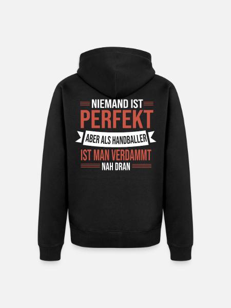 Handball - Unisex Premium Bio Zip Hoodie - Schwarz