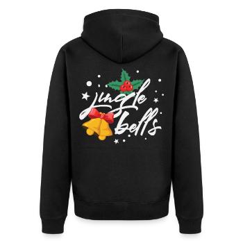 Jingle Bells Mistel Weihnachtsglocken - Unisex Premium Bio Zip Hoodie - Schwarz - Hinten - Nico (187cm)