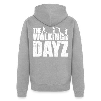 The Walking in DayZ Zombies The Walking - Unisex Premium Bio Zip Hoodie - Grau meliert - Hinten - Nico (187cm)