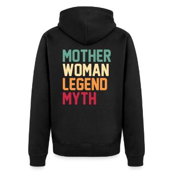 Mama Mutter Mami Muttertag - Unisex Premium Bio Zip Hoodie - Schwarz - Hinten - Nico (187cm)