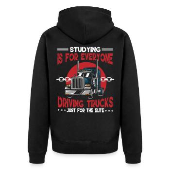 Truck Driver Truck Driver Truck Driver Trucker - Unisex Premium Organic Zip Hoodie - black - Back - Nico (187cm)