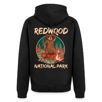 États-Unis États-Unis Parc national - Veste à capuche bio Premium Unisexe - noir - Dos - Nico (187cm)