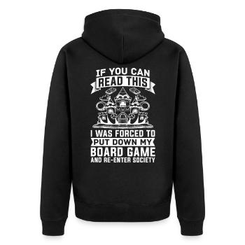 Board game - Unisex Premium Organic Zip Hoodie - black - Back - Nico (187cm)