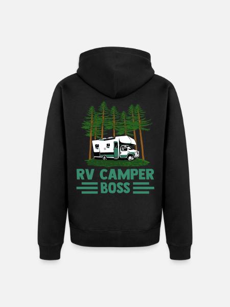 Caravan Motorhome Caravan Camper - Unisex Premium Organic Zip Hoodie - black