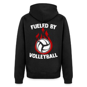 Volleyball Beach Volleyball - Unisex Premium Organic Zip Hoodie - black - Back - Nico (187cm)