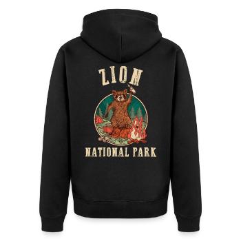 États-Unis États-Unis Parc national - Veste à capuche bio Premium Unisexe - noir - Dos - Nico (187cm)