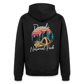 États-Unis États-Unis Parc national - Veste à capuche bio Premium Unisexe - noir - Dos - Nico (187cm)