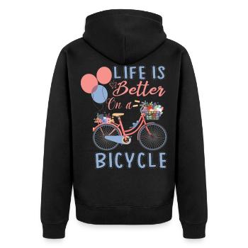 Amour Vélo vélo BMX chaîne vélo vélo vélo vélo eBike - Veste à capuche bio Premium Unisexe - noir - Dos - Nico (187cm)
