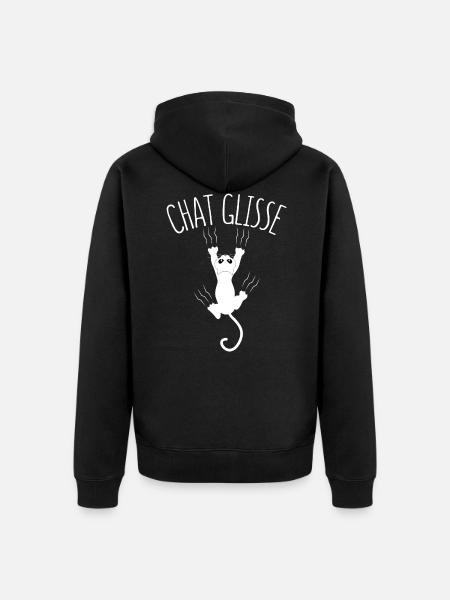 Chat glisse ! - Veste à capuche bio Premium Unisexe - noir