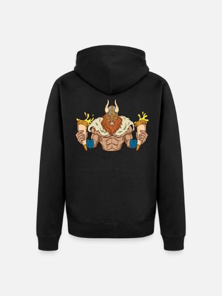 Vikings with drinking horns - Unisex Premium Organic Zip Hoodie - black