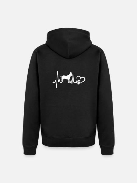 Chihuahua Heartbeat - Unisex Premium Organic Zip Hoodie - black
