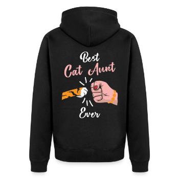 Meilleure tante de chat de tous les temps avec cat Faust - Veste à capuche bio Premium Unisexe - noir - Dos - Nico (187cm)