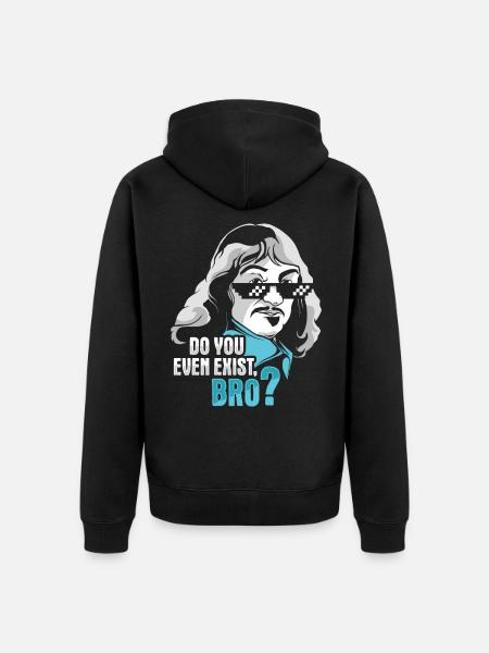 Philosophy Descartes Philosophy Student - Unisex Premium Organic Zip Hoodie - black