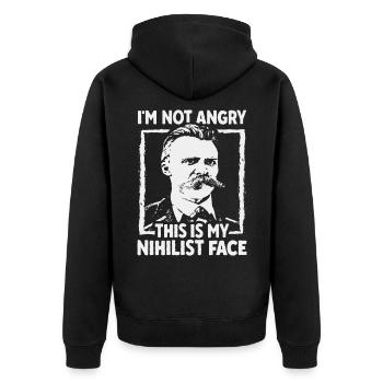 Philosophy Nietzsche Nihilism Student - Unisex Premium Organic Zip Hoodie - black - Back - Nico (187cm)