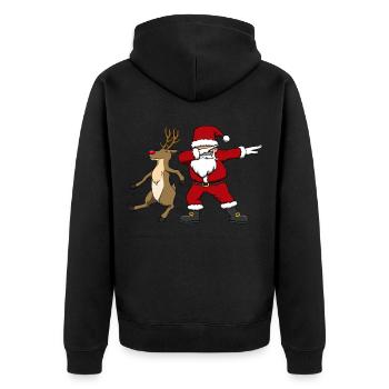 Père Noël Dabbing Père Noël et Rennes - Veste à capuche bio Premium Unisexe - noir - Dos - Nico (187cm)