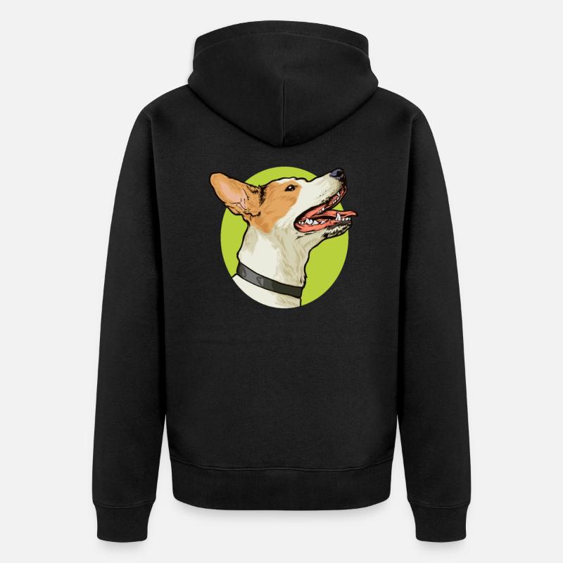 Dessin - Jack Russell - Veste à capuche bio Premium Unisexe - noir
