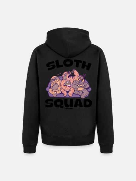 Sloth Squad - Unisex Premium Bio Zip Hoodie - Schwarz