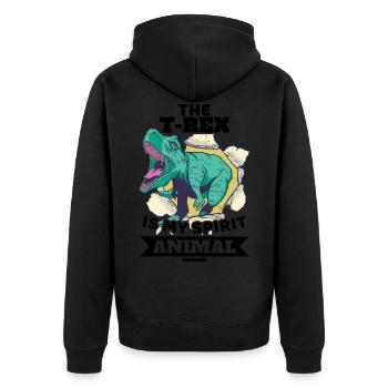 Le T-Rex est mon animal spirituel - Veste à capuche bio Premium Unisexe - noir - Dos - Nico (187cm)