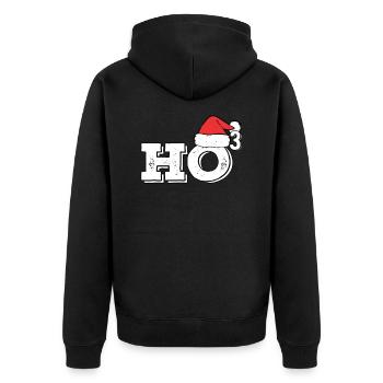 Funny Ugly Christmas Ugly Christmas Ho3 - Unisex Premium Organic Zip Hoodie - black - Back - Nico (187cm)
