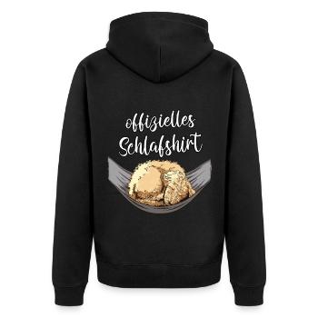 Offizielles Schlafshirt Schlafanzug goldendoodle - Unisex Premium Bio Zip Hoodie - Schwarz - Hinten - Nico (187cm)