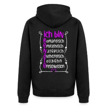 Für den besten Menschen - Ich bin Renate - Unisex Premium Bio Zip Hoodie - Schwarz - Hinten - Nico (187cm)