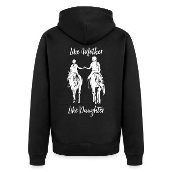 Monter à cheval - maman et fille - Veste à capuche bio Premium Unisexe - noir - Dos - Nico (187cm)