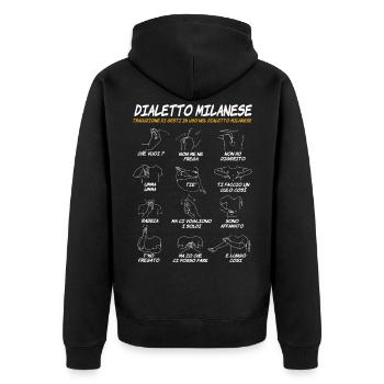 Milano Dialetto Milanese Gesti divertenti - Unisex Premium Organic Zip Hoodie - black - Back - Nico (187cm)